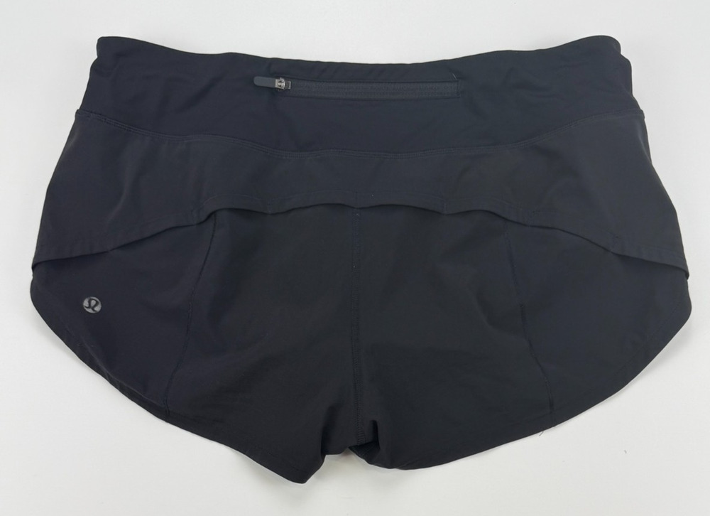 Lululemon Speed Up Low Rise Shorts 2.5" Womens 8 Black Lined LW7A06R